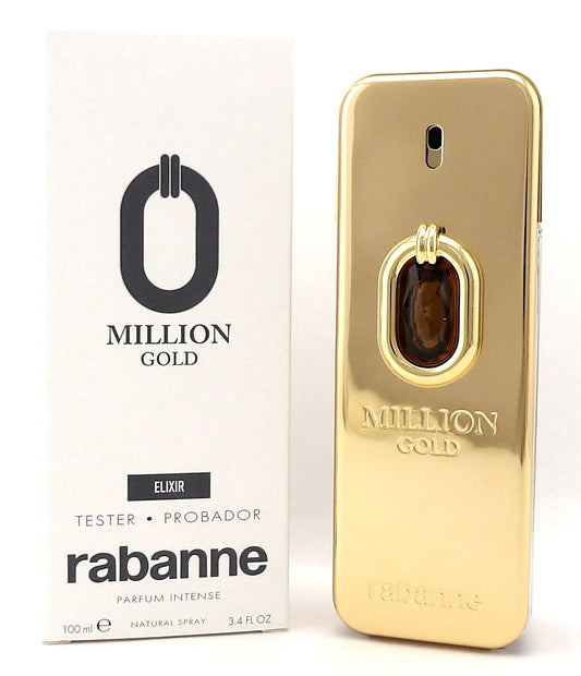 Million GOLD ELIXIR by Rabanne 3.4 oz Parfum Intense Spray for Men. New Tester