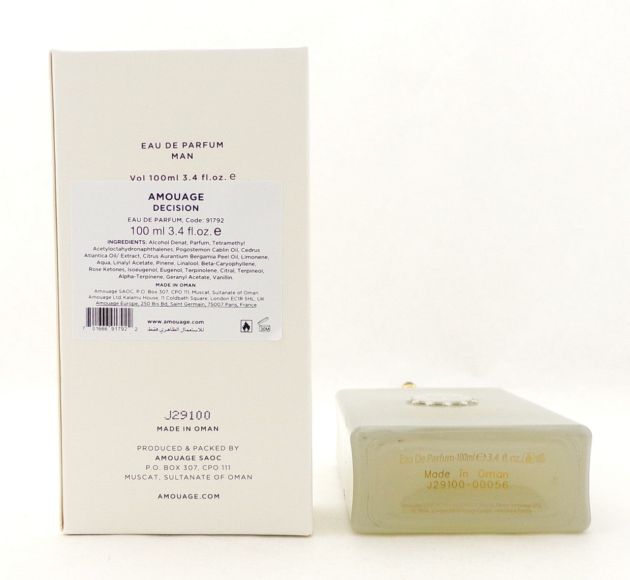 Amouage DECISION 3.4 oz. Eau de Parfum Spray for Men. Brand New TESTER w/Cap