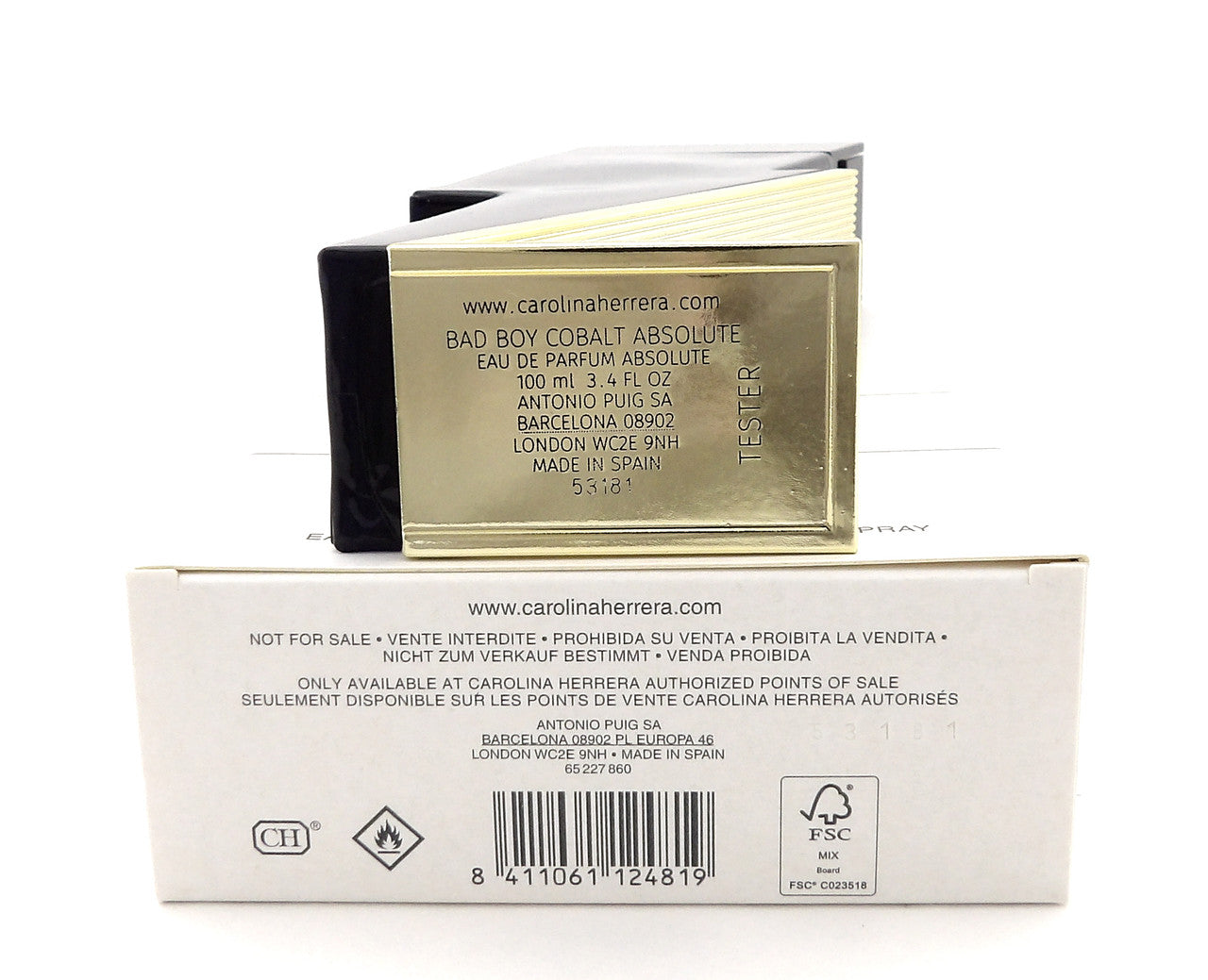Bad Boy COBALT ABSOLUTE by Carolina Herrera 3.4 oz EDP Spray for Men. New Tester