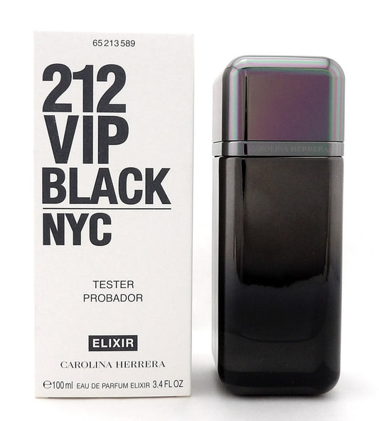 212 VIP Black ELIXIR by Carolina Herrera 3.4 oz EDP Spray for Men. New Tester w/Cap