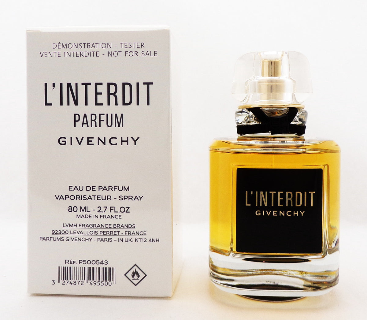 L'Interdit Givenchy 2.7 oz./ 80 ml. PARFUM Spray for Women. New Tester w/Cap