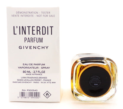 L'Interdit Givenchy 2.7 oz./ 80 ml. PARFUM Spray for Women. New Tester w/Cap