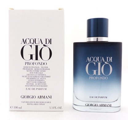 Acqua di Gio PROFONDO by Giorgio Armani 3.3 oz. Eau de Parfum Refillable Spray for Men. Brand New TESTER w/Cap