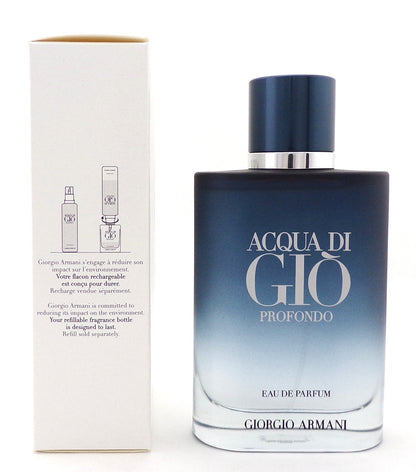 Acqua di Gio PROFONDO by Giorgio Armani 3.3 oz. Eau de Parfum Refillable Spray for Men. Brand New TESTER w/Cap