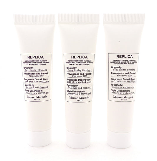 Replica LAZY SUNDAY MORNING by Maison Margiela 0.5 oz. Shower Gel. Brand New Non-Sealed Tube. Lot of 3 Gels