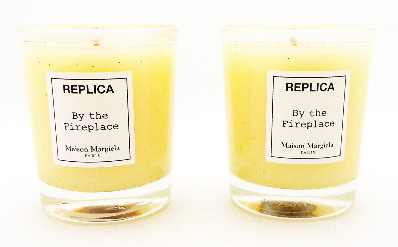 Replica BY THE FIREPLACE by Maison Margiela 1.23 oz. Scented Candle. Brand New Stained Box NO CELLOPHANE Lot of 2 Candles