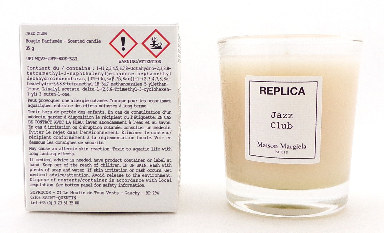 Replica JAZZ CLUB by Maison Margiela Scented Candle 1.23 oz. Brand New Box NO CELLOPHANE Lot of 2 Candles