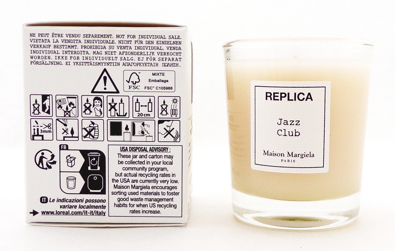 Replica JAZZ CLUB by Maison Margiela Scented Candle 1.23 oz. Brand New Box NO CELLOPHANE Lot of 2 Candles