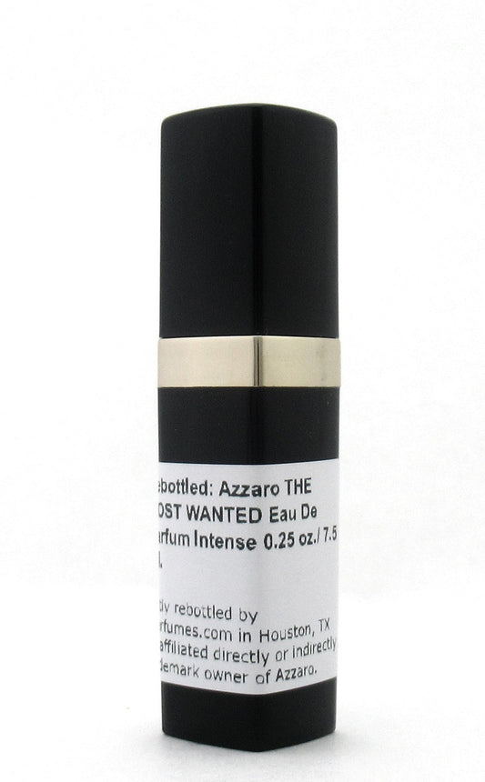 Rebottled: Azzaro THE MOST WANTED Eau De Parfum Intense Refillable Spray 0.25 oz./ 7.5 ml.