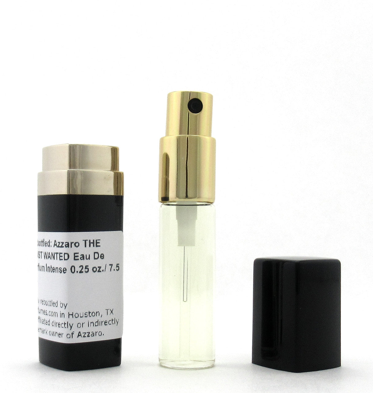 Rebottled: Azzaro THE MOST WANTED Eau De Parfum Intense Refillable Spray 0.25 oz./ 7.5 ml.