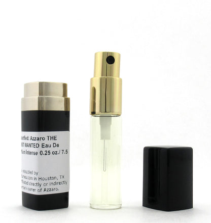 Rebottled: Azzaro THE MOST WANTED Eau De Parfum Intense Refillable Spray 0.25 oz./ 7.5 ml.
