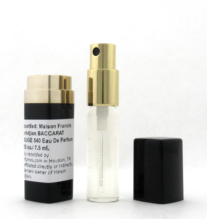Rebottled: Maison Francis Kurkdjian BACCARAT ROUGE 540 Eau De Parfum Refillable Spray 0.25 oz./ 7.5 ml.