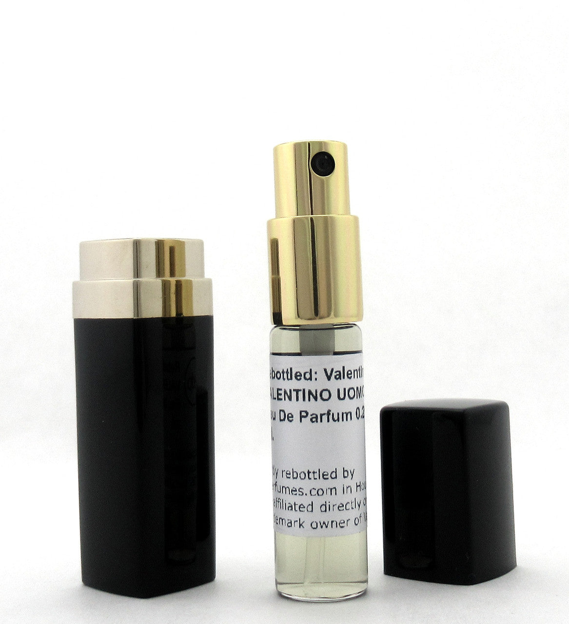 Rebottled: Valentino Uomo Intense Eau de Parfum Refillable Spray 0.25 oz./ 7.5 ml.