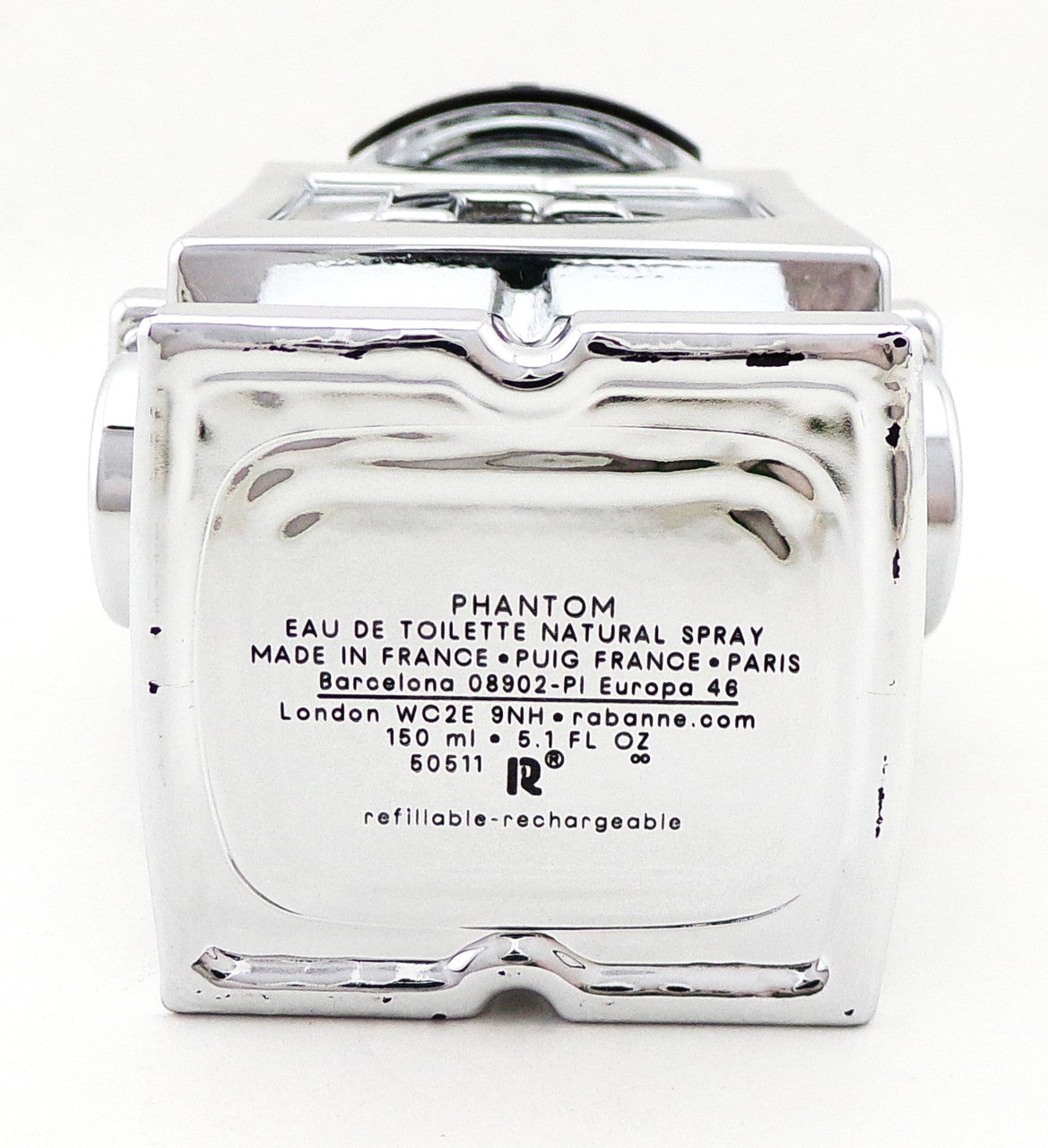 PHANTOM by Paco Rabanne 5.1 oz. Eau de Toilette Refillable Spray for Men. New No BOX Scratched Bottle