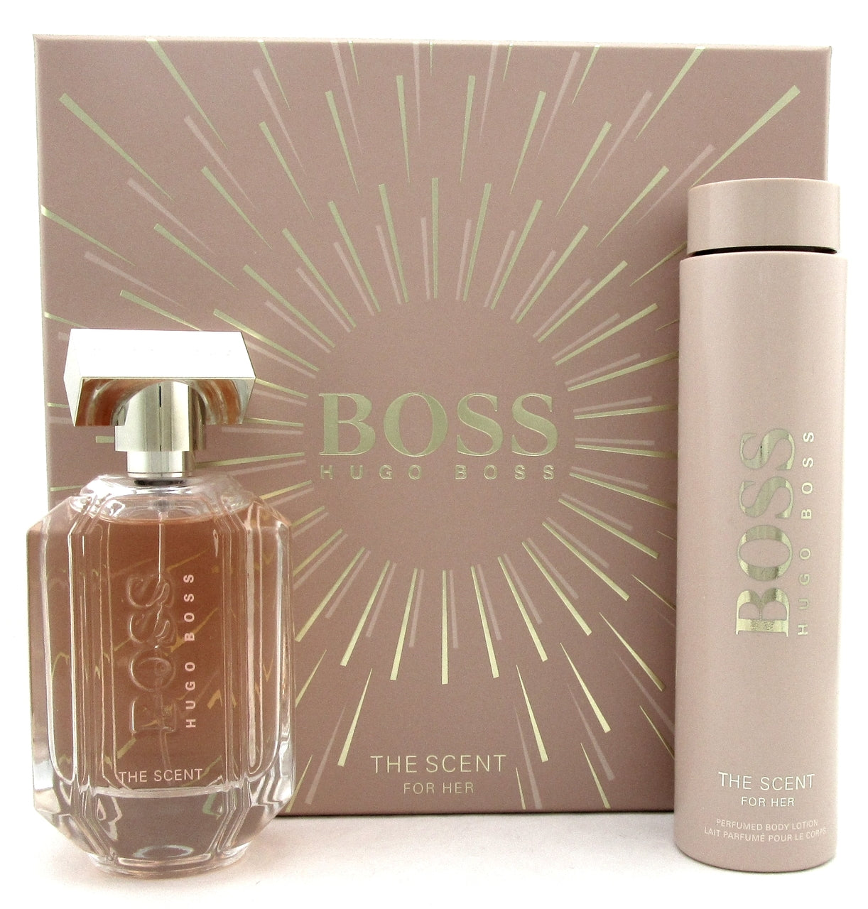 Boss The Scent for Her by Hugo Boss Set: 3.3oz.EDP Spray& 6.7oz.Body Lotion. NEW Set