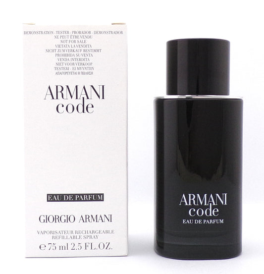 Armani Code by Giorgio Armani 75 ml./ 2.5 oz. Eau de Parfum REFILLABLE Spray for Men New Tester w/Cap