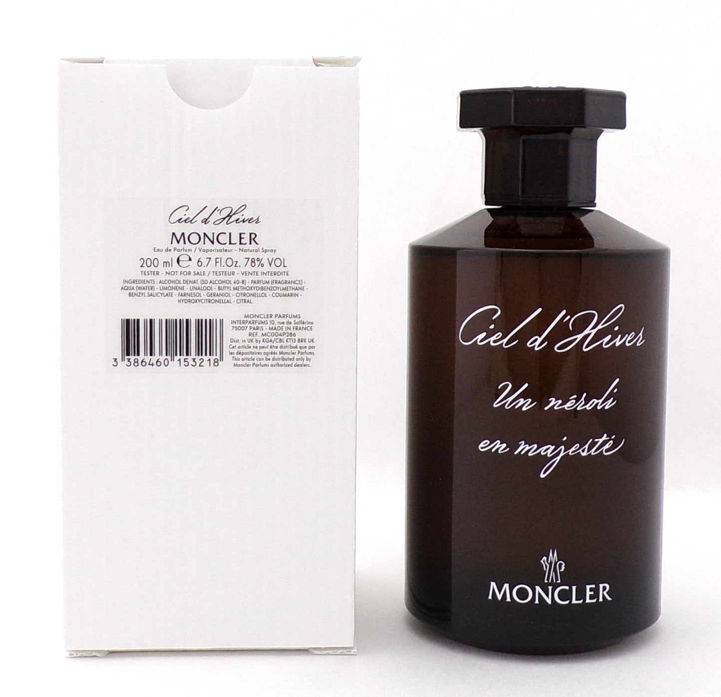 Moncler CIEL D'HIVER 6.7 oz./ 200 ml. Eau de Parfum Spray Unisex. New Tester w/Cap