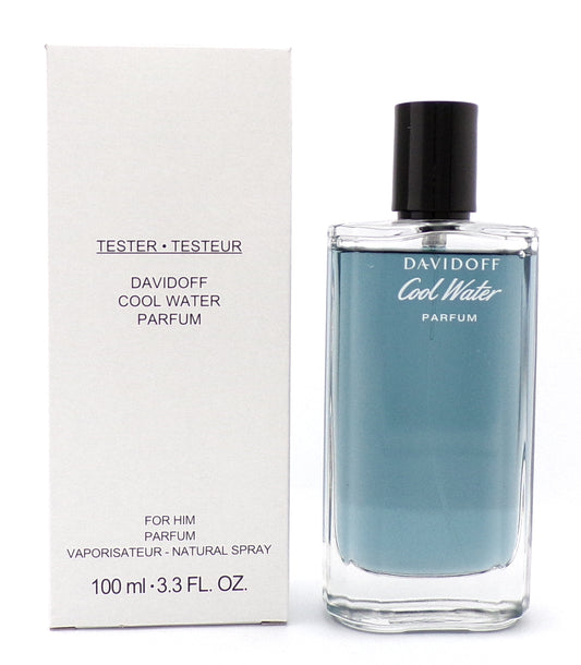 Davidoff Cool Water for Him 3.3 oz PARFUM Spray. New Tester w/Cap
