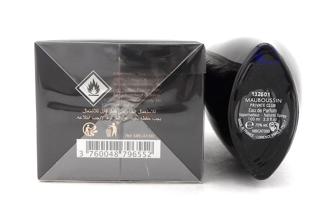 Mauboussin Private Club 3.3oz/100ml Eau de Parfum Spray for Men. New DAMAGED Box