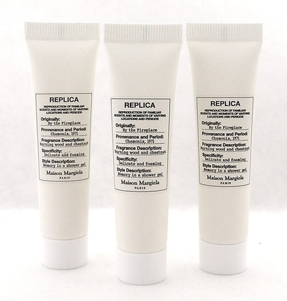 Replica BY THE FIREPLACE by Maison Margiela 0.5 oz. Shower Gel. Brand New Non-Sealed Tube. Lot of 3 Gels