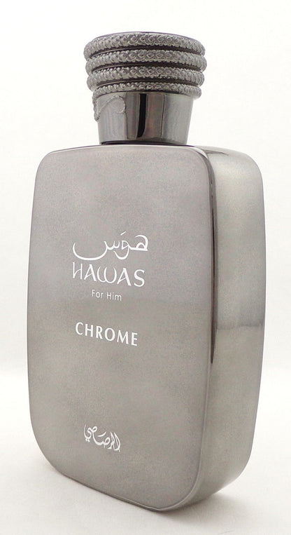 HAWAS for Him CHROME by Rasasi 3.38 oz. Eau de Parfum Spray for Men. Brand New