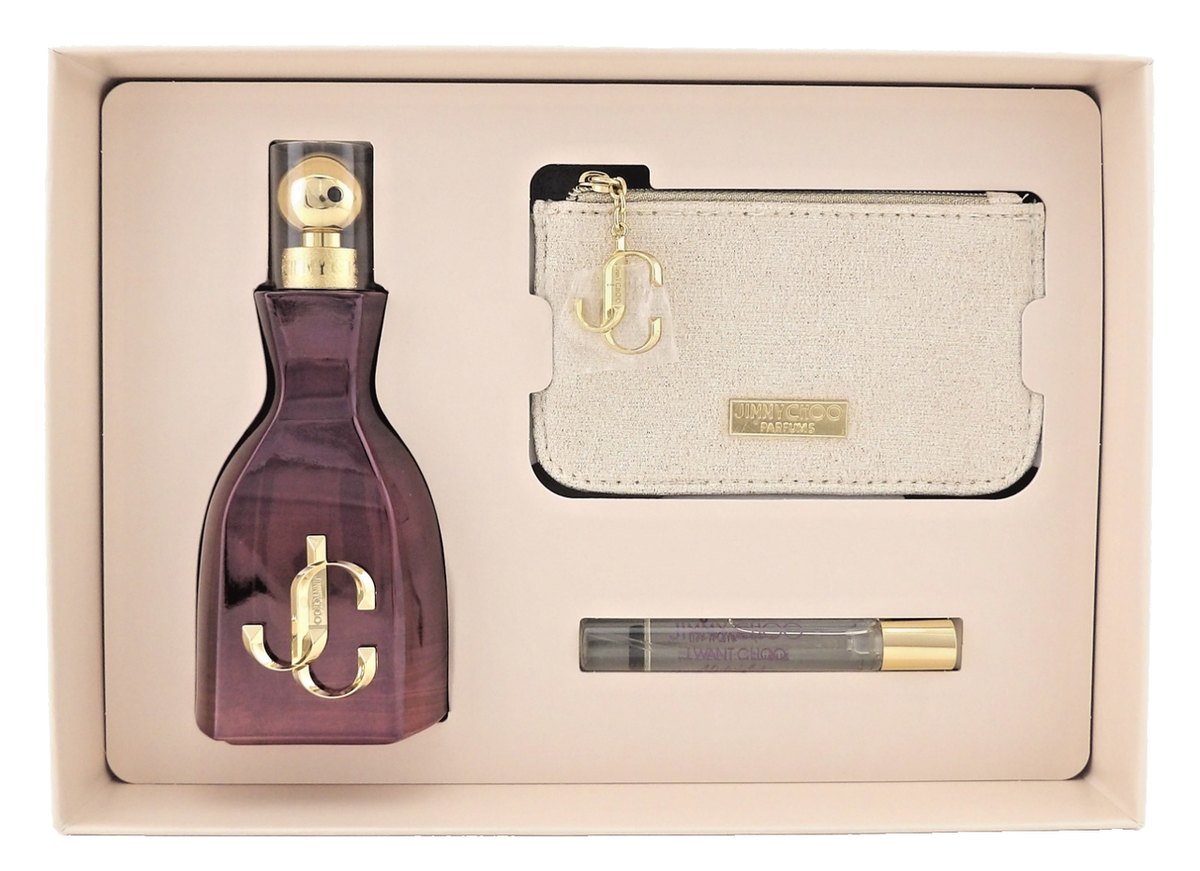 Jimmy Choo I Want Choo MIDNIGHT 3.3oz & 0.25oz EDP Spray + Pouch New Women's SET