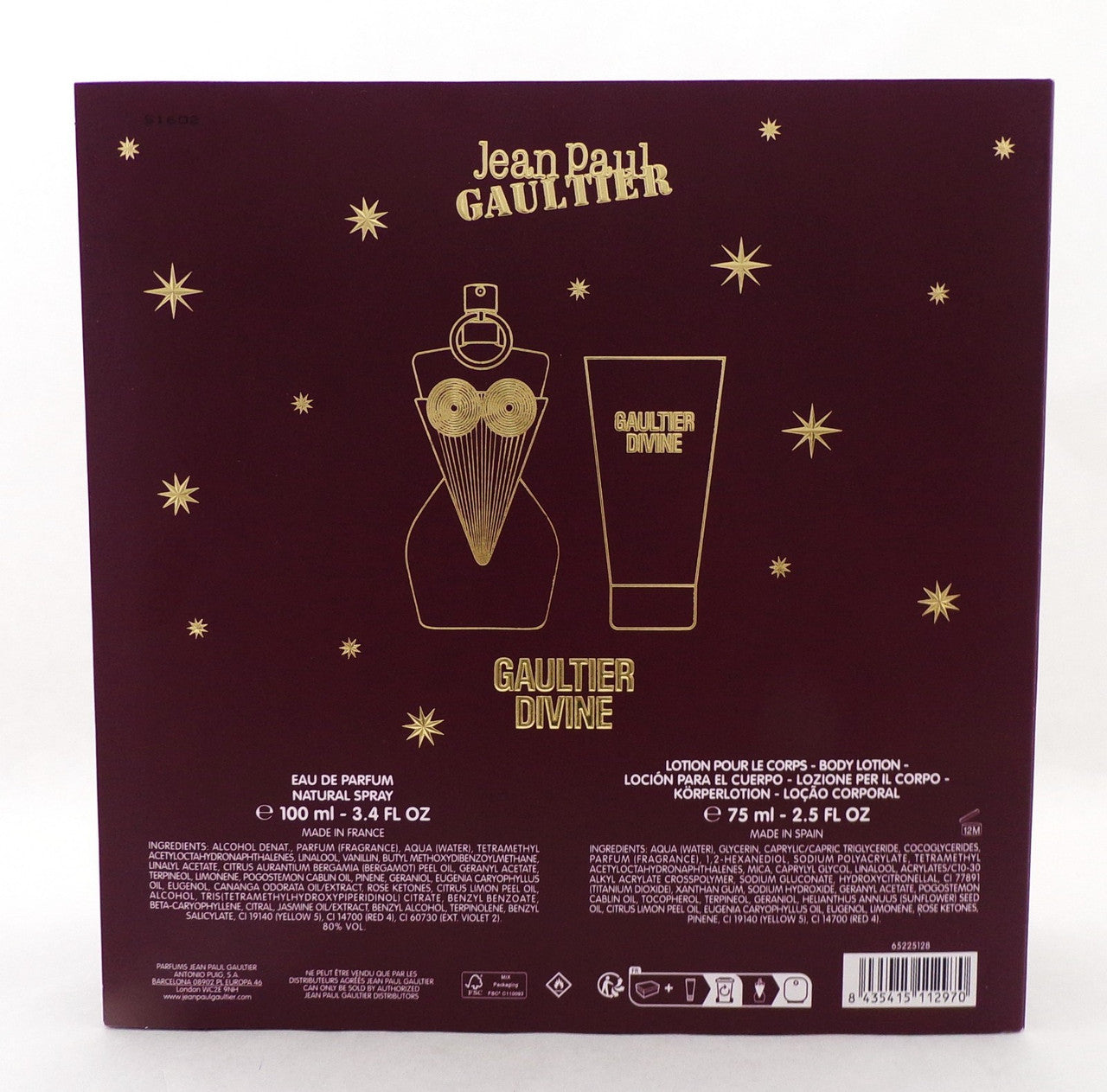 Gaultier Divine by Jean Paul Gaultier 3.4 oz EDP Spray + 2.5 oz B/Lotion SET - NEW