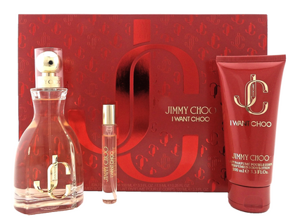Jimmy Choo I WANT CHOO 3.3 oz & 0.25 oz EDP Spray + 3.3 oz B/Lotion. New SET