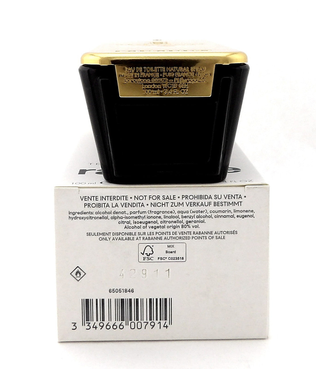 1 Million by Rabanne 3.4 oz./ 100 ml. Eau de Toilette Spray for Men. New Tester