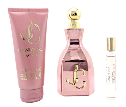 Jimmy Choo I WANT CHOO WITH LOVE 3.3 oz & 0.25 oz EDP + 3.3 oz B/Lotion. New SET
