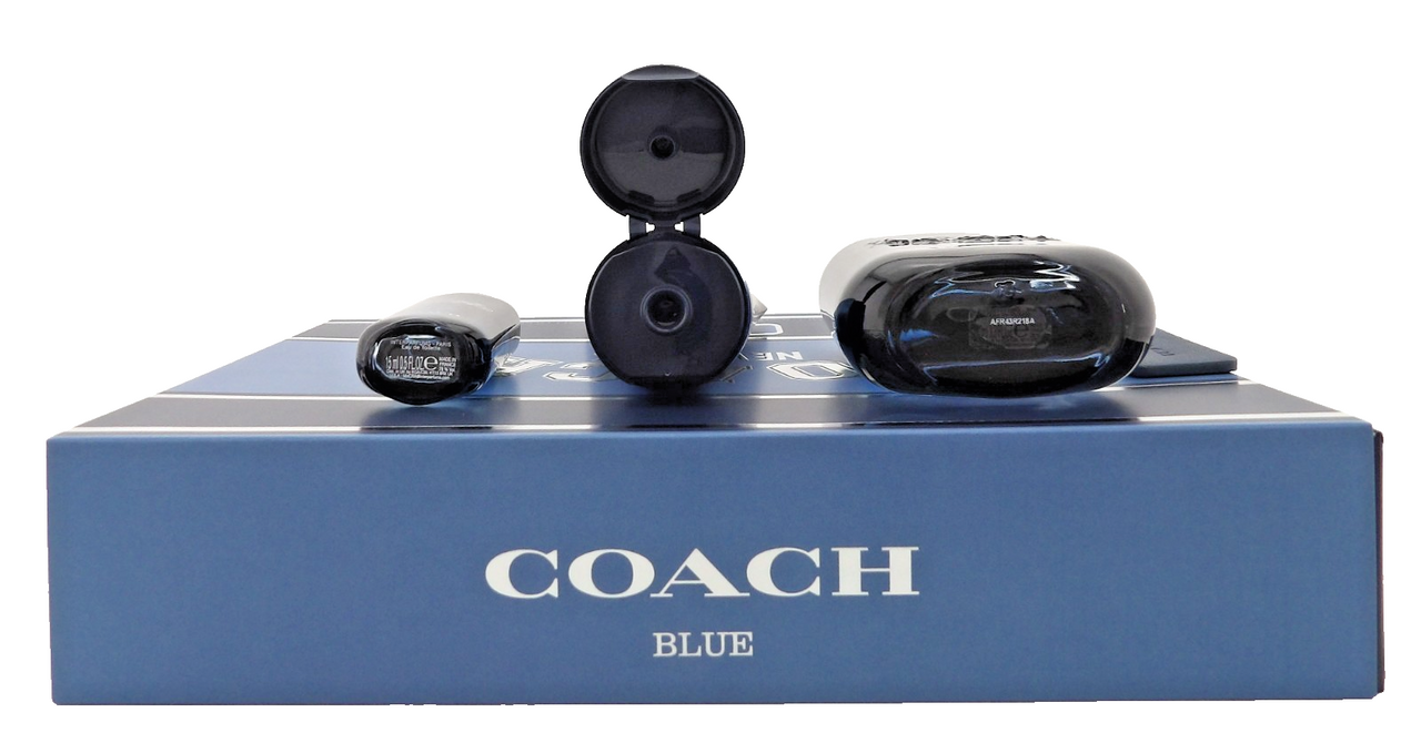 COACH BLUE 3.3oz & 0.5oz Eau de Toilette Spray + 3.3 oz Shower Gel New Men's SET