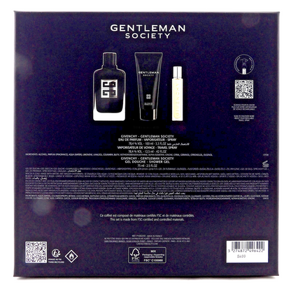 Givenchy Gentleman Society 3.3oz & 12.5ml EDP Spray+ 2.5oz Sh/Gel. New Men's SET