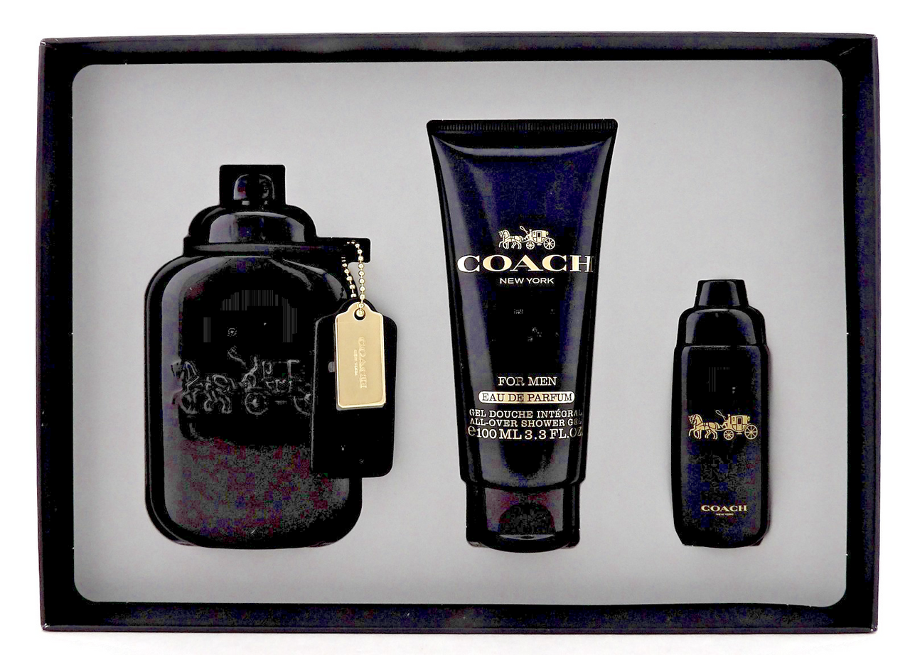 Coach New York for Men 3.3 oz. &  15 ml. EDP Spray + 3.3 oz. Shower Gel. New Set