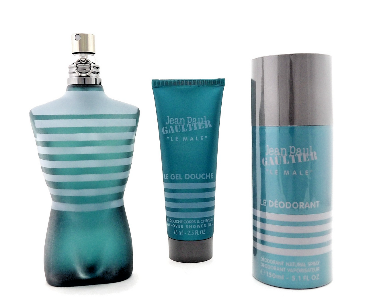 Jean Paul Gaultier LE MALE 4.2 EDT Spray+ 2.5 S/Gel+ 5.1 Deo Spray New Men's Set