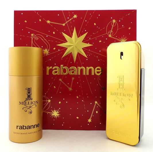 1 Million by Paco Rabanne 2 Pcs Set for Men 3.4 oz EDT Spray + 5.1 Deo Spray New