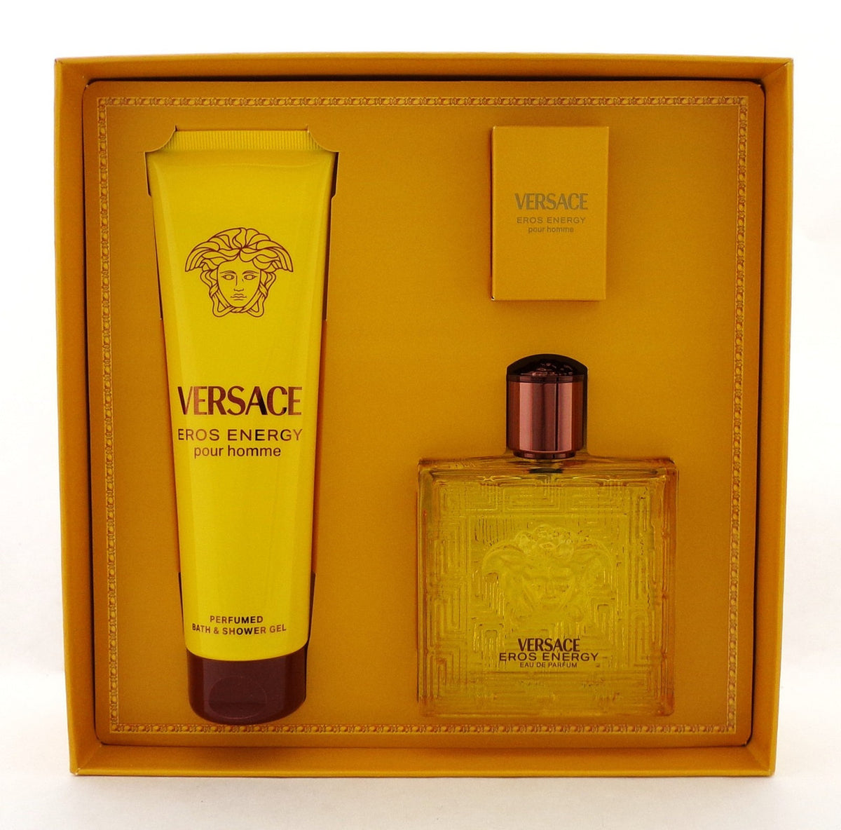 Versace EROS ENERGY Pour Homme 3 pcs Set 3.4 EDP Spray + 0.17 EDP Mini + 5.0 S/G