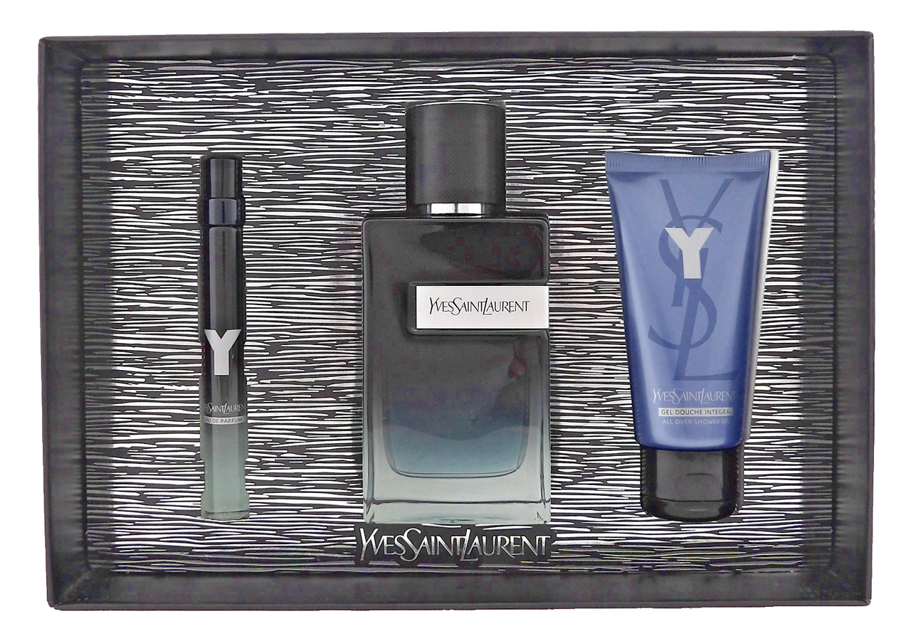 Y by Yves Saint Laurent 3.3oz & 10ml EDP Spray + 1.6oz Shower Gel. New Gift Set