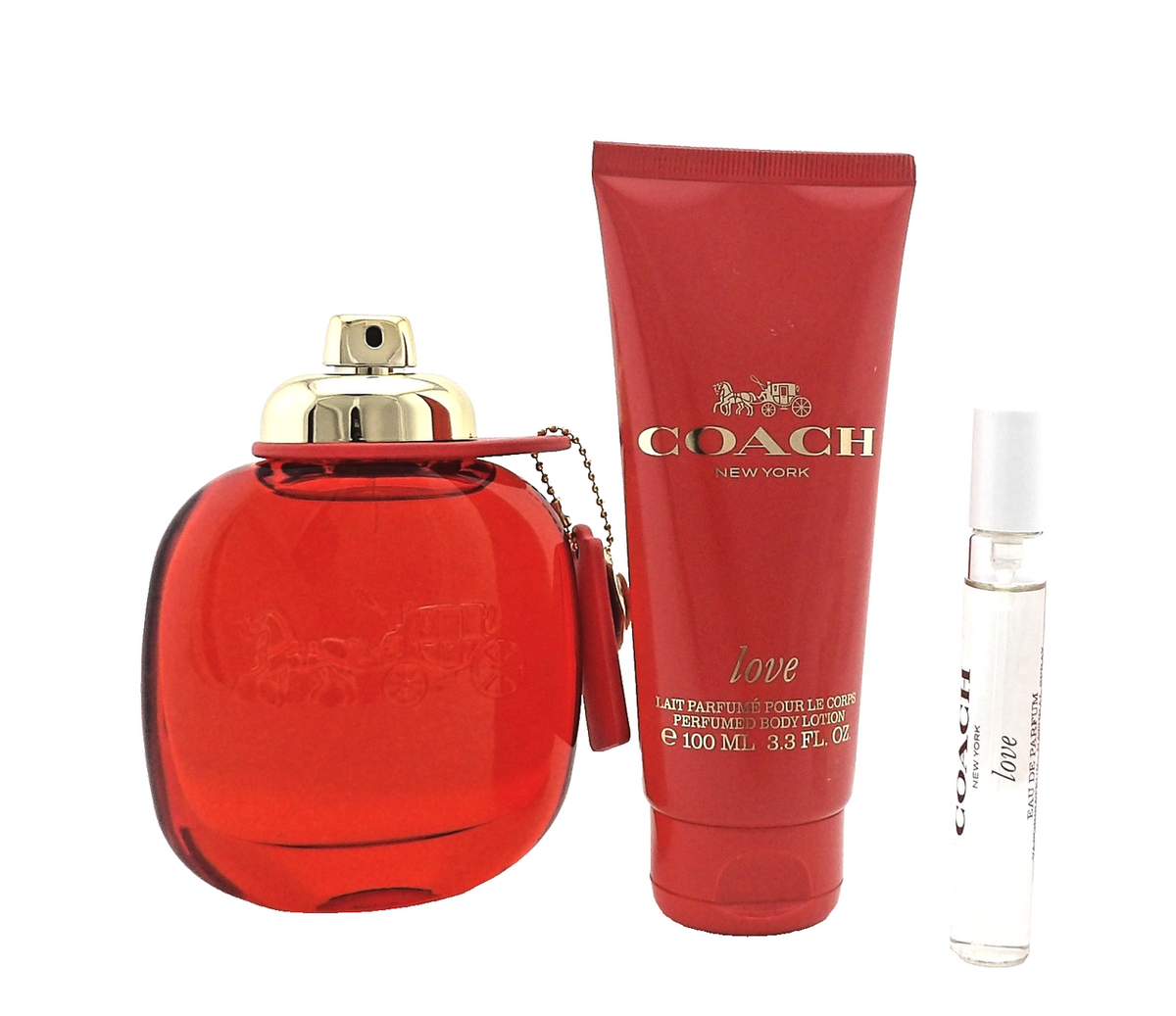 Coach LOVE 3.0 oz. & 0.25 oz. EDP Spray + 3.3 oz. Body Lotion. New SET for Women