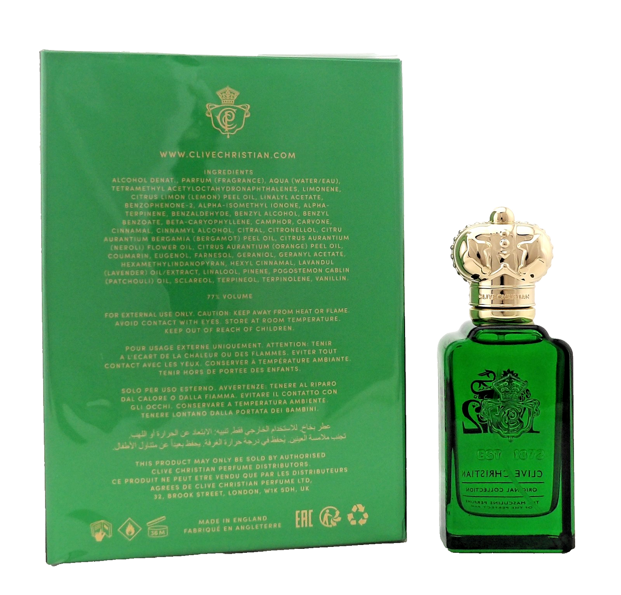 1872 Masculine by Clive Christian 1.7 oz. Perfume Spray for Man. New Sealed Box