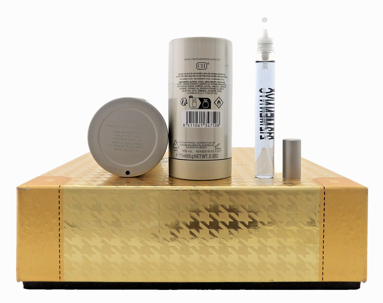 212 MEN NYC by Carolina Herrera 3.4 oz&10 ml EDT Spray+ 2.3 oz Deo Stick New SET