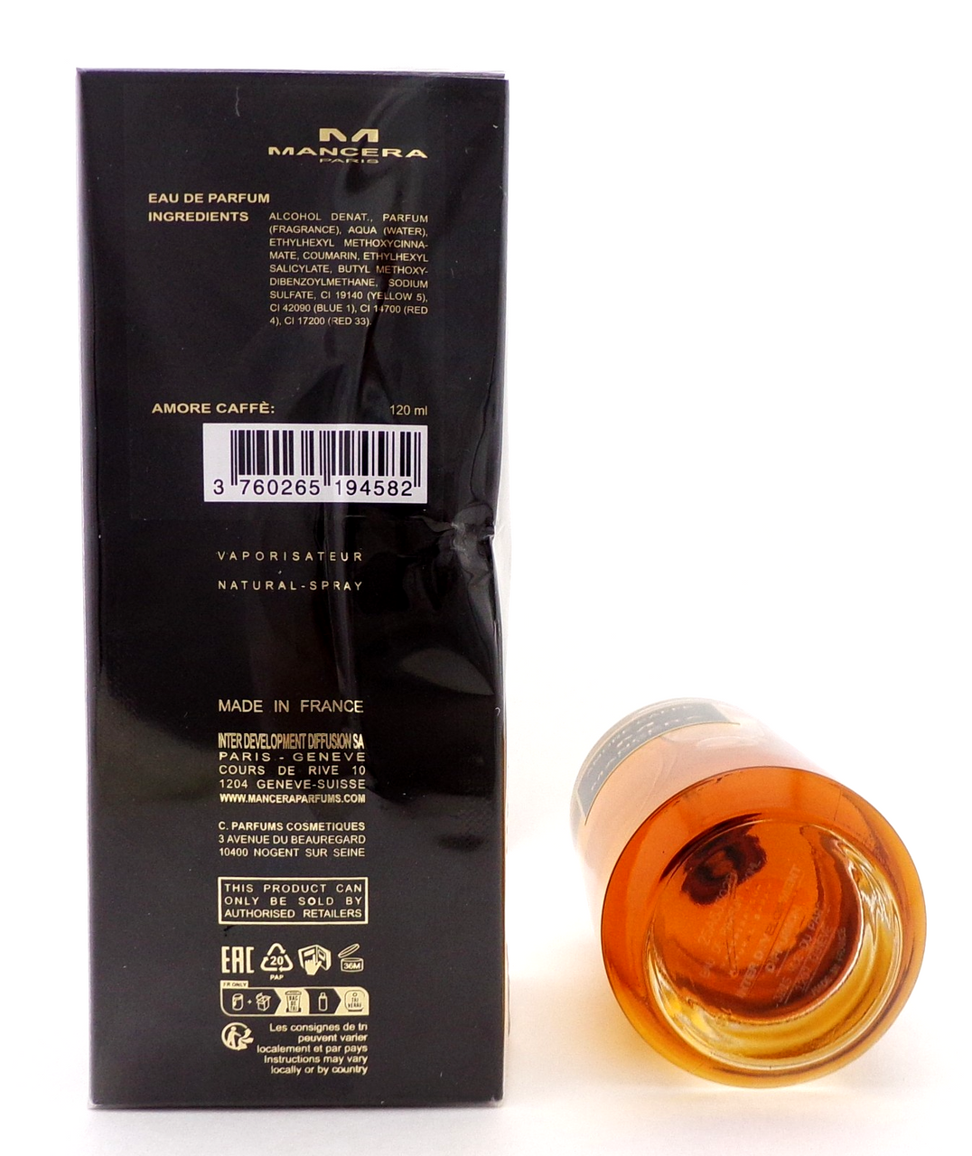 Mancera AMORE CAFFE 4.0 oz./120 ml. Eau de Parfum Spray Unisex. New Damaged Box