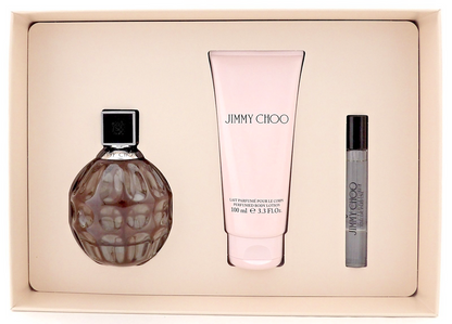 JIMMY CHOO by Jimmy Choo 3.3 oz & 0.25 oz EDP Spray + 3.3 oz B/Lotion. New SET
