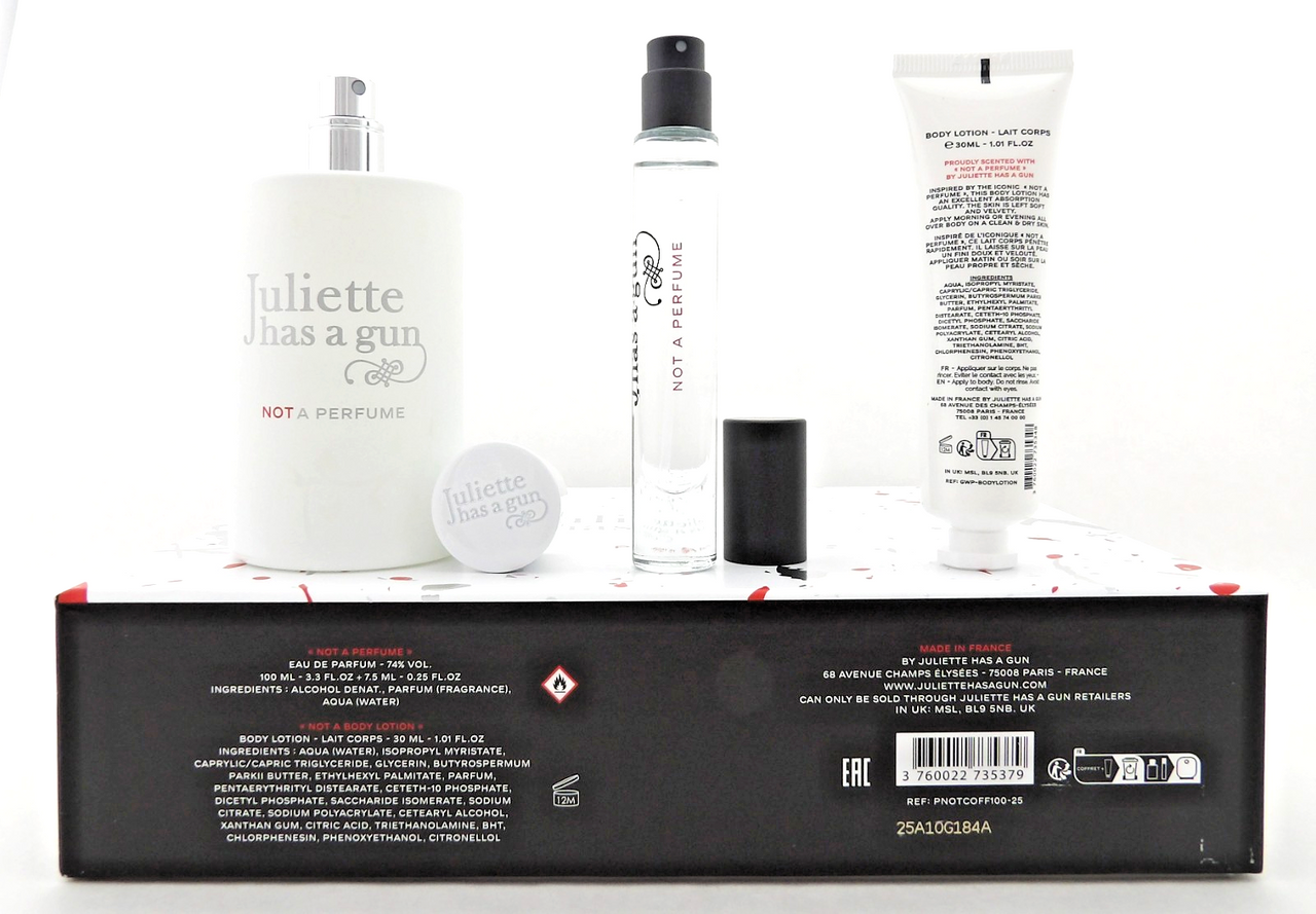 Juliette Has A Gun NOT A PERFUME 3.3oz & 0.25oz EDP Spray + 1.0oz B/Lot. New SET