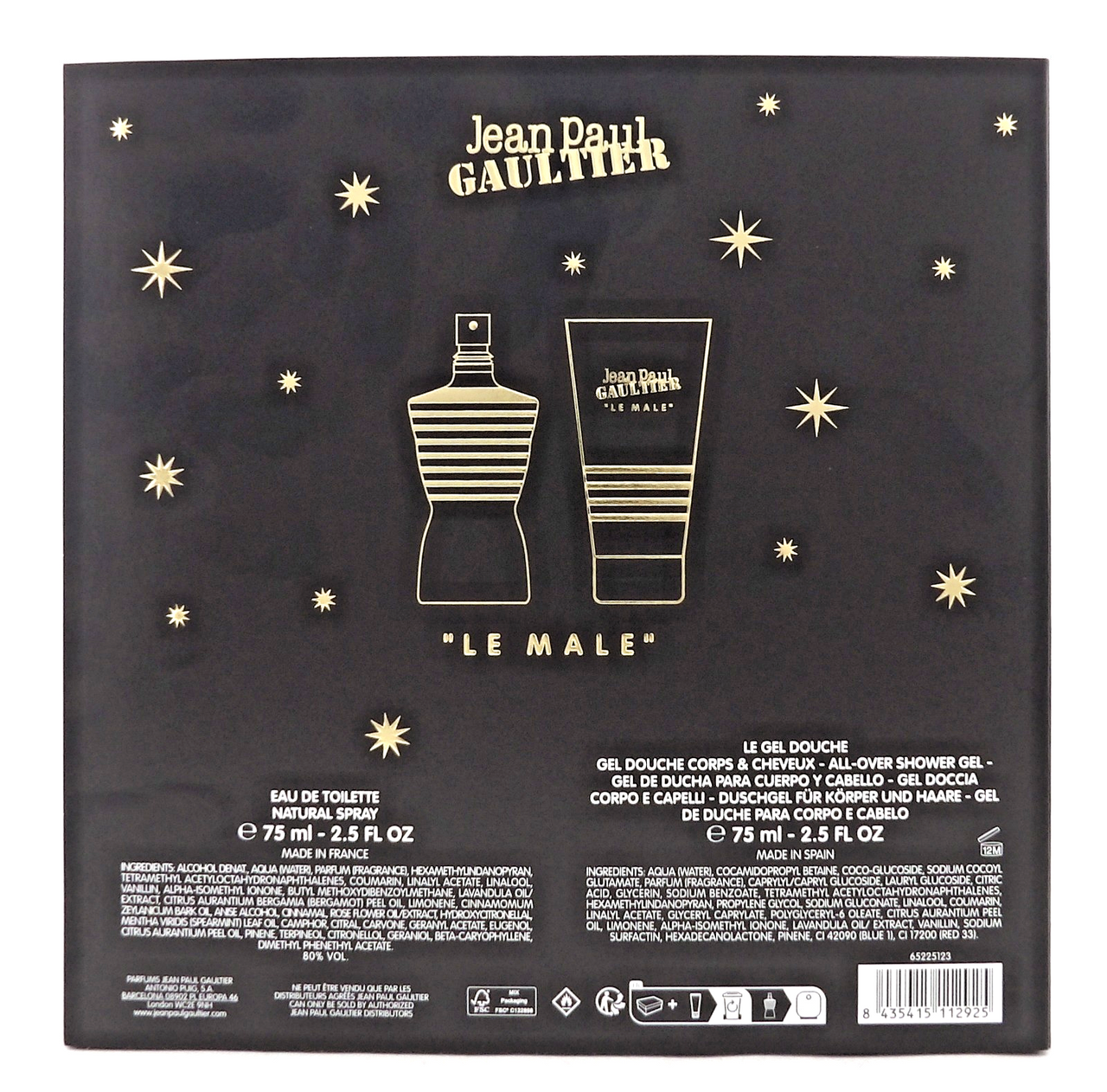 Jean Paul Gaultier Le Male 2.5 oz EDT Spray + 2.5 oz Shower Gel. New Set for Men
