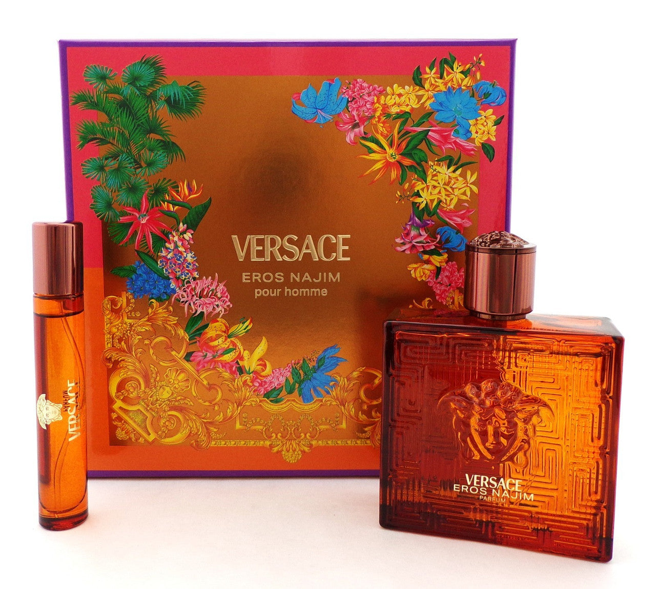 Versace EROS NAJIM Pour Homme 2 pcs Set 3.4 Parfum Spray + 0.3 Parfum Travel Spr