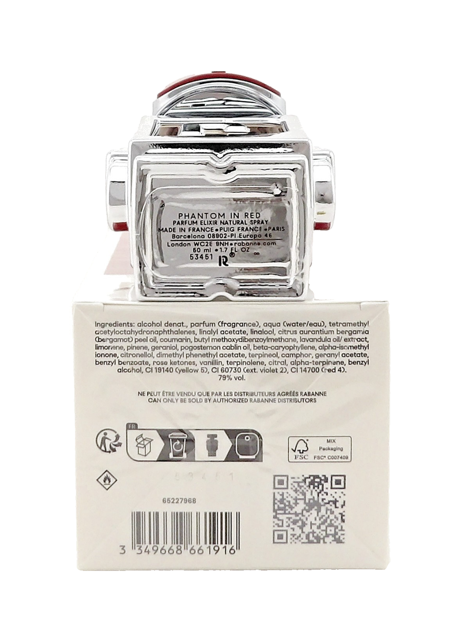 Phantom in Red by Rabanne 1.7 oz/ 50 ml Parfum Elixir Spray for Men. New in BOX