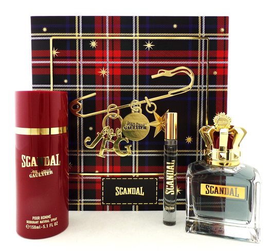 SCANDAL by J.P Gaultier 3.4oz &10 ml EDT Spray + 5.1 Deo Spray 3 Pcs Set for Men
