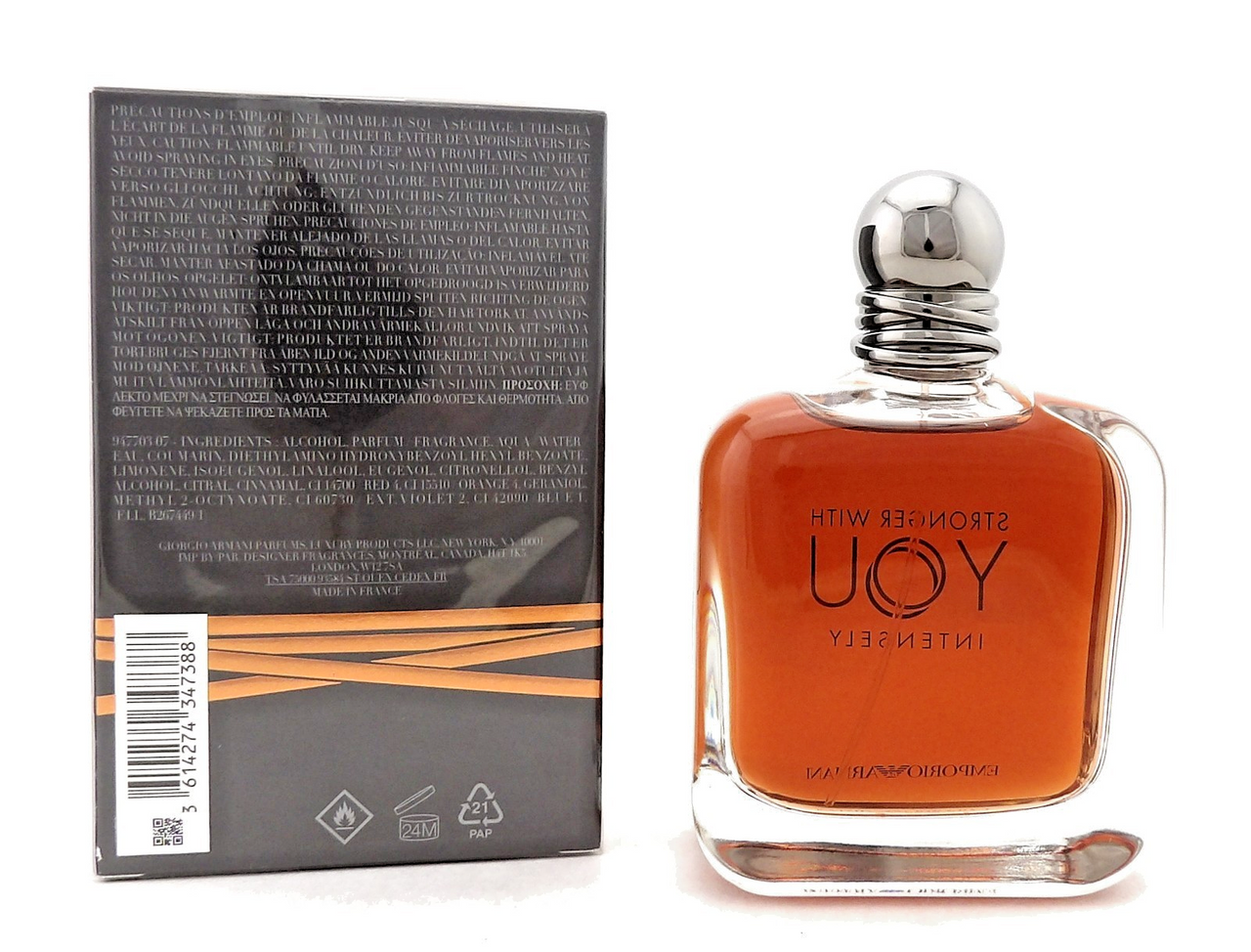 Emporio Armani Stronger With You Intensely 5.0 oz. EDP Spray for Men. Sealed Box
