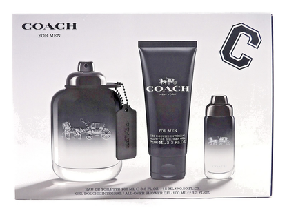 Coach New York for Men 3.3 oz.& 15 ml. EDT Spray + 3.3 oz. Shower Gel. New Set