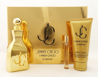 Jimmy Choo I WANT CHOO Le Parfum 3.3 oz. & 0.25 oz. Parfum + 3.3 oz. B/Lot SET